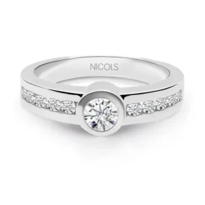 Anillo Diamantes Emily 0.50 Oro Blanco