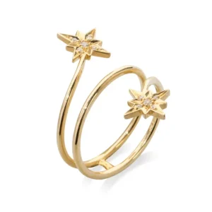 Anillo Diamantes Estrella Fugaz Cola Doble Little Details