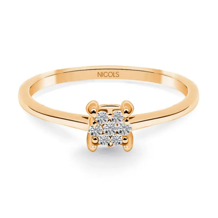 Anillo Diamantes Gardenia 0.10 Oro rosa