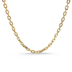 Cadena 70cm Oro Forzada 18k Oval Lapidada 2.8mm