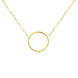 Collar Aro Círculo Oro Amarillo
