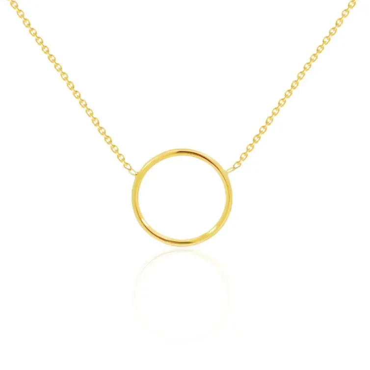 Collar Aro Círculo Oro Amarillo