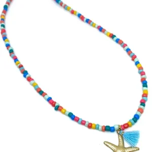 collar bolitas colores