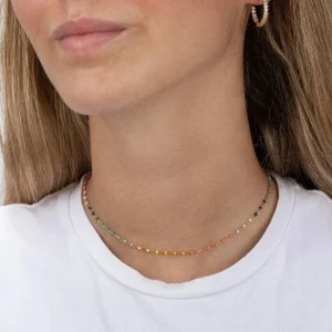 collar bolitas colores