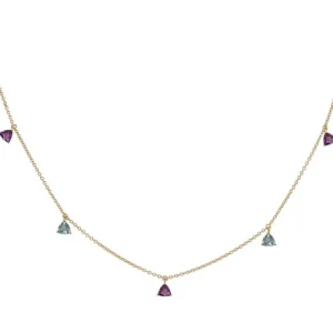Collar Colgantes Piedras Amatista Y Topacio Trillon