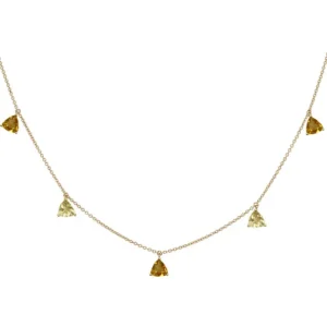 Collar Colgantes Piedras Citrino Y Cuarzo Limón Trillon
