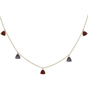 Collar Colgantes Piedras Grante Y Iolita Trillon