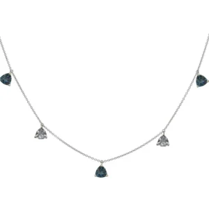 Collar Colgantes Topacio Azul Trillon