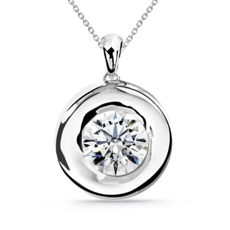Collar Diamante Linda 0.55-1.00Ct Solitario Oro Blanco