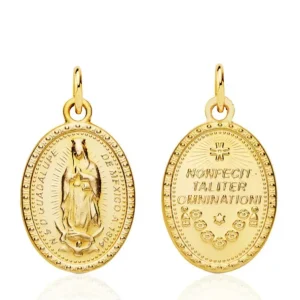 Medalla 20Mm Virgen De Guadalupe Mexicana 18K Oval